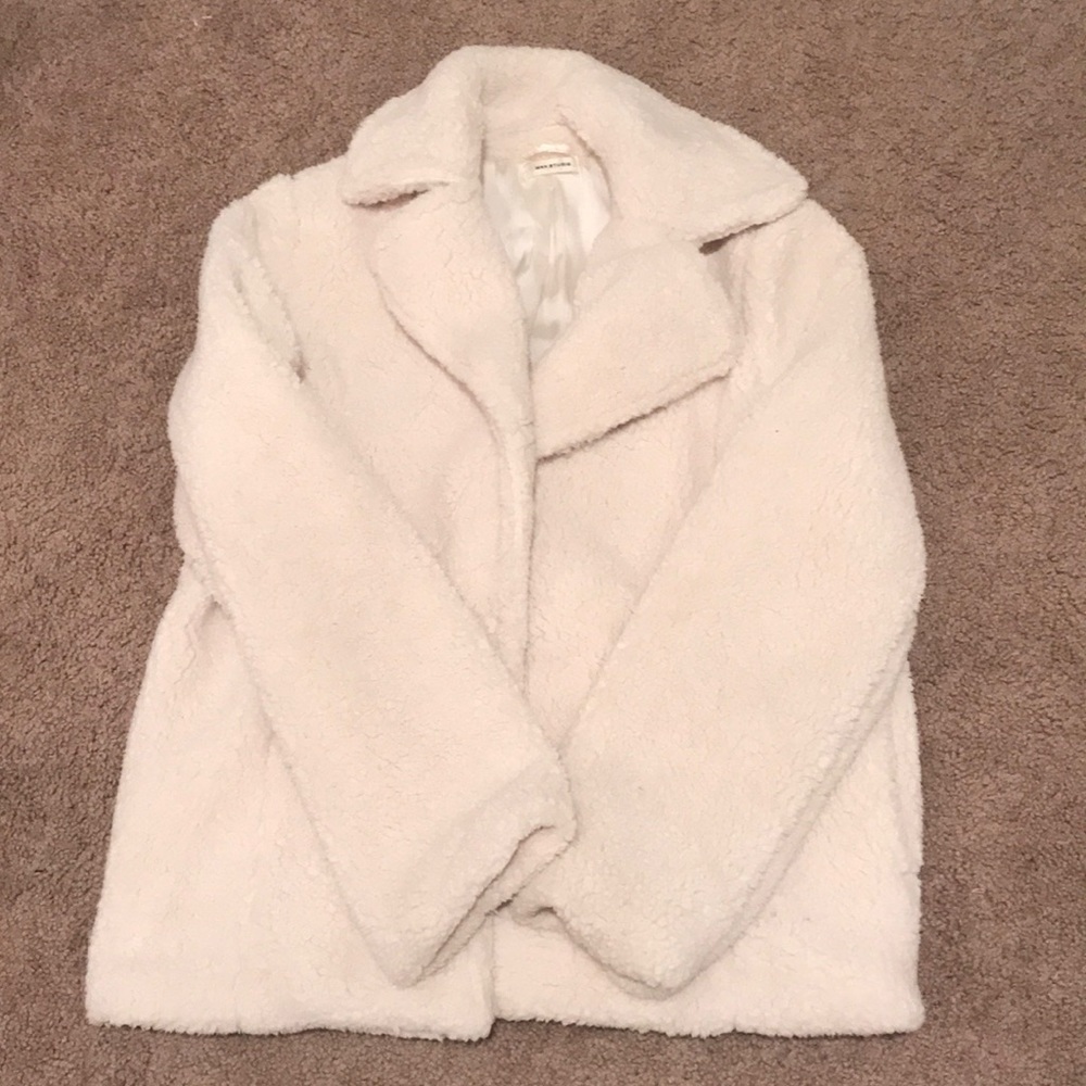 White fur coat